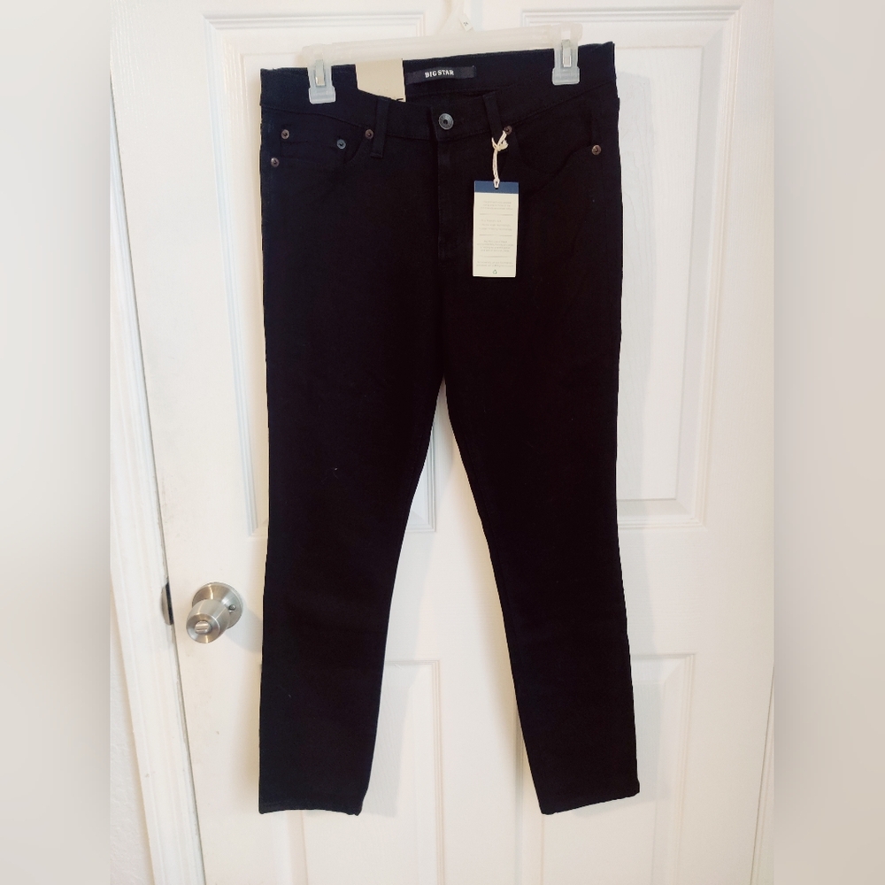 Big Star Alex Ankle Mid Rise Skinny Black Women Jeans
